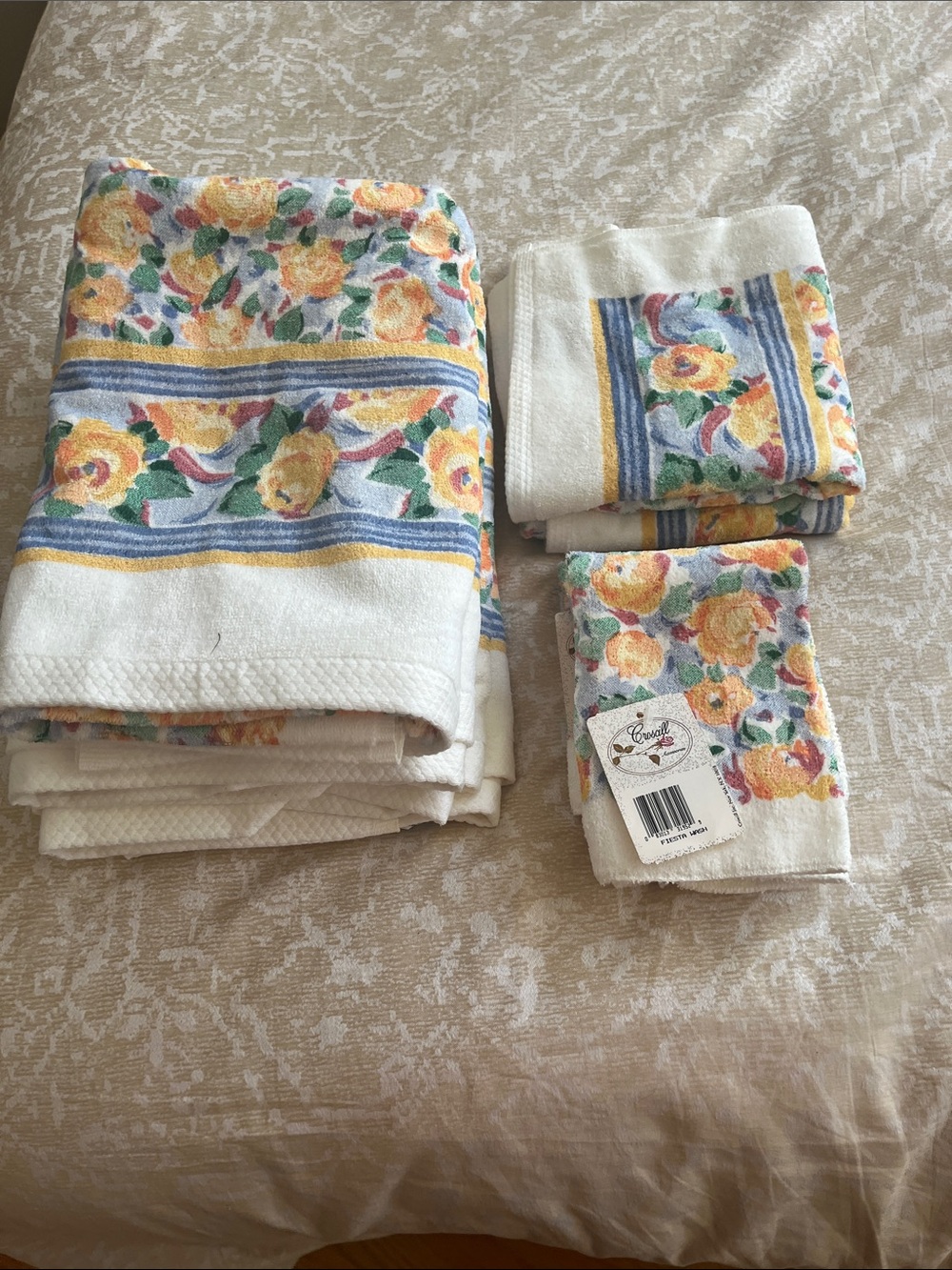 New VINTAGE Croscill Fiesta floral Towel Set 10 pieces